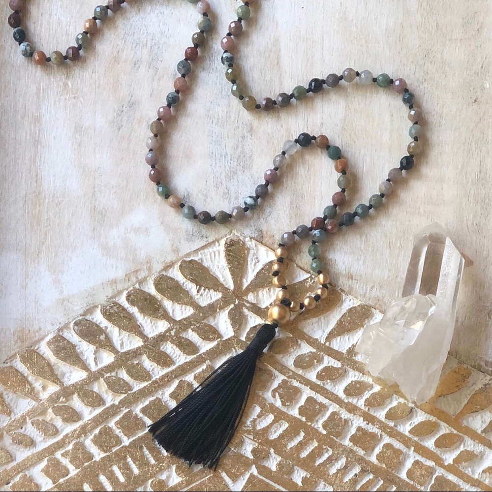 Fancy Jasper Mala (108 beads)